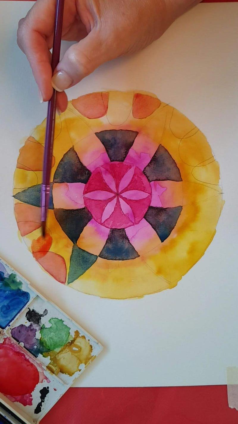 Aprendé a usar tus acuarelas para lograr hermosos Mandalas