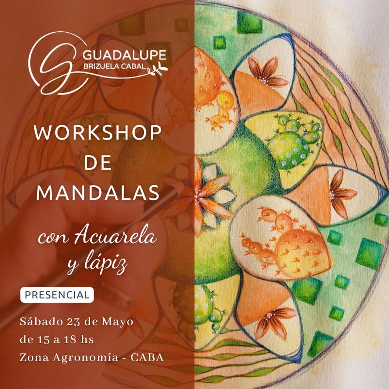 workshop de Mandalas en acuarela. Presencial en CABA